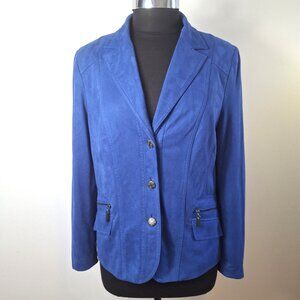 Vintage Conrad C Proportion Petite Sz 12 (LG) Suede Blazer Jacket Buttoned Lined